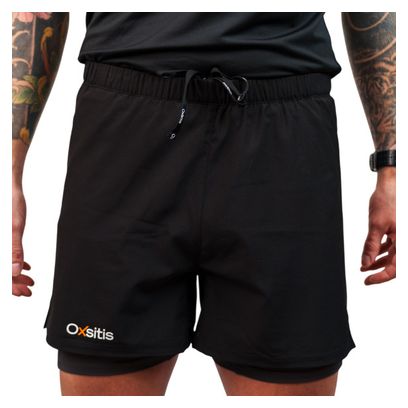 Oxsitis X-Race Herren 2-in-1 Running Shorts Schwarz