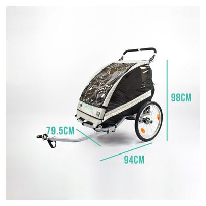 Rimorchio per bambini Storag 2in1 Nero/Bianco