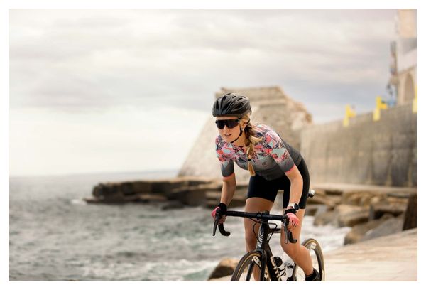 Maillot Manches Courtes Velo Rogelli Animal - Femme - Bleu/Corail