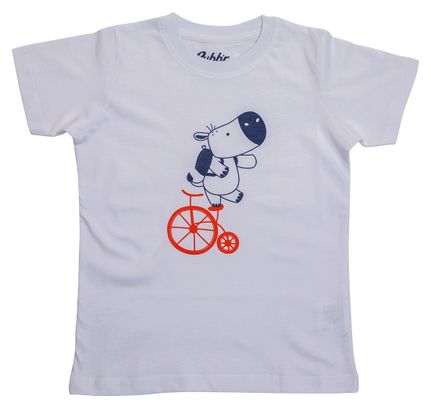 Camiseta blanca de manga corta Rubb'r Hippo Niño