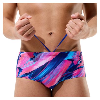 Maillot de Bain Speedo Club Training Printed Brief Bleu/Rose Homme