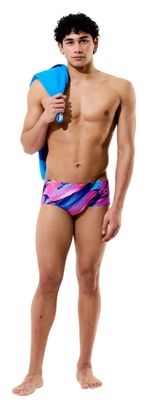 Maillot de Bain Speedo Club Training Printed Brief Bleu/Rose Homme