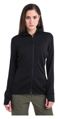 Chaqueta con capucha Merino 260 <p>Quantum</p>Negra para mujer Icebreaker