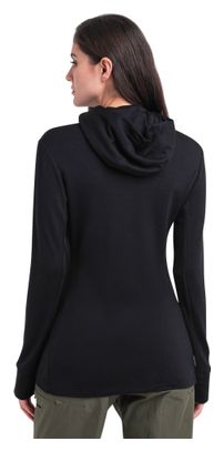 Chaqueta con capucha Merino 260 <p>Quantum</p>Negra para mujer Icebreaker