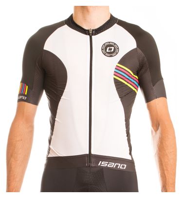  ISANO Maillot Manches Courtes IS 1.0 Noir Blanc Rainbow
