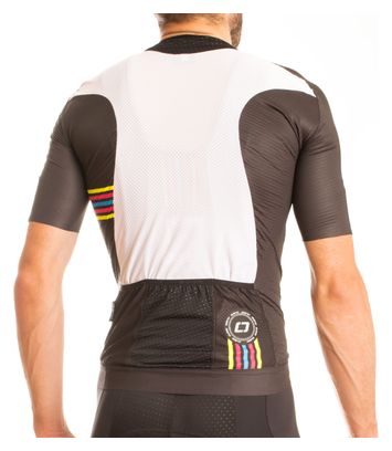  ISANO Maillot Manches Courtes IS 1.0 Noir Blanc Rainbow