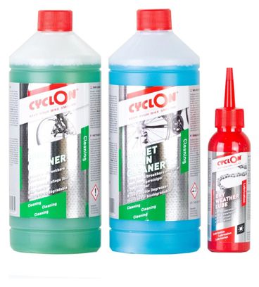 Kit d'entretien vélo Bike Cleaner 1L + Chain Cleaner 1L + Dry Weather Lube 125ml