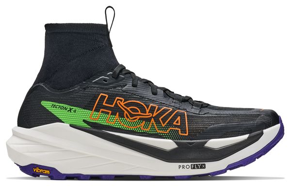 Hoka Tecton X 4 Men's Trail Running Shoes - Black/Green/Orange