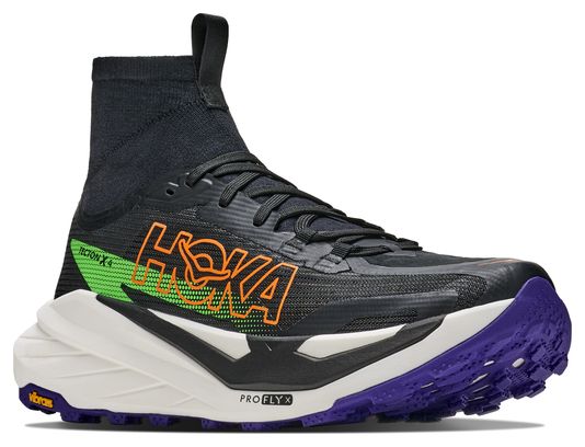Hoka Tecton X 4 Men's Trail Running Shoes - Black/Green/Orange