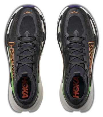 Hoka Tecton X 4 Men's Trail Running Shoes - Black/Green/Orange