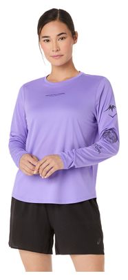 Asics Fujitrail Logo Langarmshirt für Damen, violett