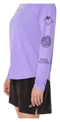 Asics Fujitrail Logo Langarmshirt für Damen, violett