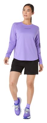 Asics Fujitrail Logo Langarmshirt für Damen, violett