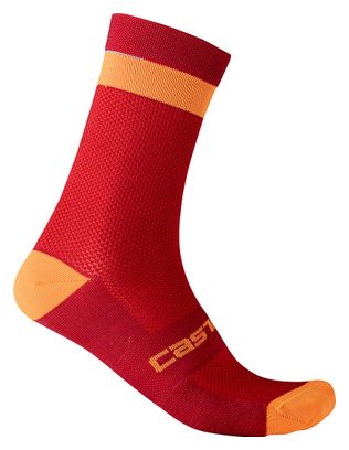 Calze Castelli Alpha 18 Rosso Scuro / Arancio
