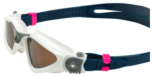 Kayenne Small Swimming Goggles White/Grey - Brown Polarized Lens