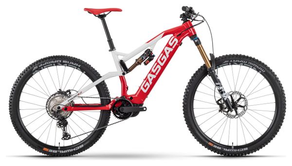 GasGas G Enduro 3.0 Sram GX Eagle 12V 720 Wh 29'' Roja/Blanca Bicicleta eléctrica de montaña con suspensión total