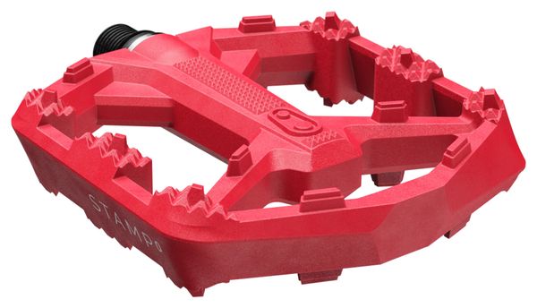 Pair of Crankbrothers Stamp 0 Composite Flat Pedals in Red