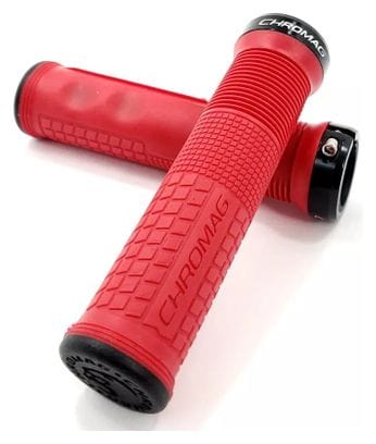 Poignées de Vélo Verrouillables Chromag Format Single Clamp Grips Rouge