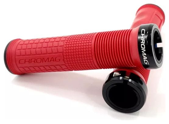 Poignées de Vélo Verrouillables Chromag Format Single Clamp Grips Rouge