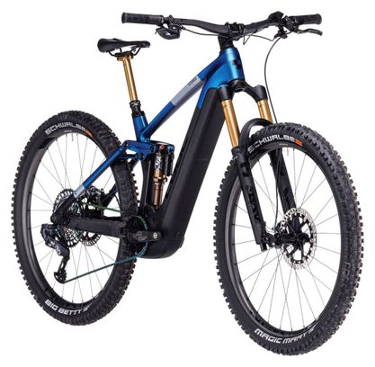 Cube Stereo Hybrid 140 HPC SLT 750 Electric Full Suspension MTB Sram XX1 Eagle AXS 12S 750 Wh 29'' Nebula Blue Carbon Grey