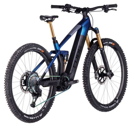 Cube Stereo Hybrid 140 HPC SLT 750 Electric Full Suspension MTB Sram XX1 Eagle AXS 12S 750 Wh 29'' Nebula Blue Carbon Grey