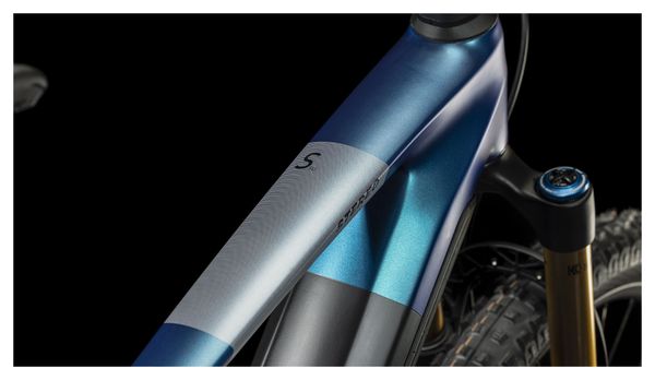 Cube Stereo Hybrid 140 HPC SLT 750 Electric Full Suspension MTB Sram XX1 Eagle AXS 12S 750 Wh 29'' Nebula Blue Carbon Grey