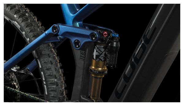 Cube Stereo Hybrid 140 HPC SLT 750 Electric Full Suspension MTB Sram XX1 Eagle AXS 12S 750 Wh 29'' Nebula Blue Carbon Grey