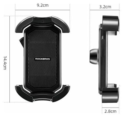 Support de téléphone portable pour vélo antichoc - Rétroviseur bleu