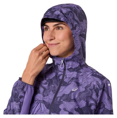 Giacca antivento Asics Fujitrail Packable viola da donna