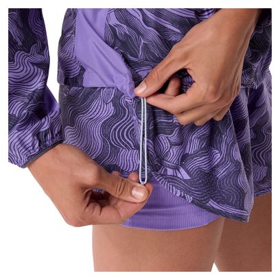 Giacca antivento Asics Fujitrail Packable viola da donna