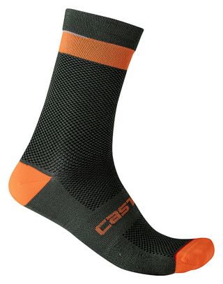 Castelli Alpha 18 Socken Khaki / Orange