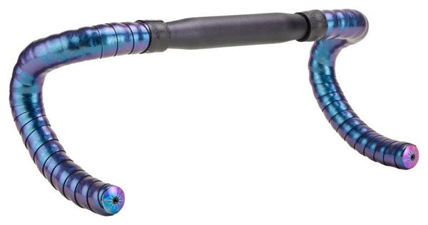 Supacaz Bling Tape Oil Slick Stuurlint met Paarse Plugs