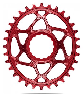 AbsoluteBlack Narrow Wide Direct Mount Oval Chainring for Race Face Cranks 12 S Red