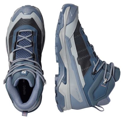Zapatillas de senderismo Salomon X Ultra 5 Mid GTX azul/rosa para mujer