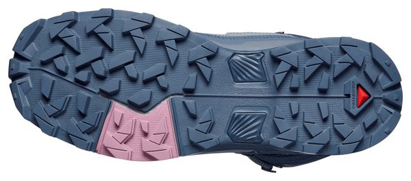 Zapatillas de senderismo Salomon X Ultra 5 Mid GTX azul/rosa para mujer