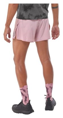 Pantalones cortos con abertura Compressport Racing «Eat My Dust!» rosa para hombre