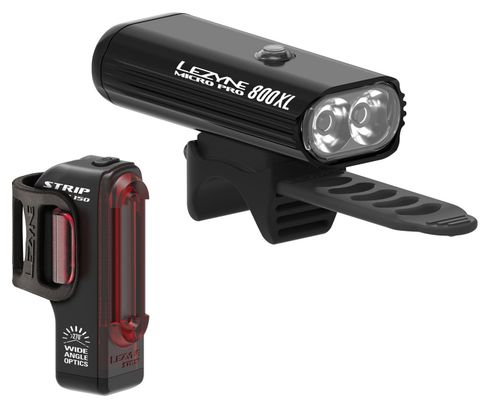 Gereviseerd product - Paar lampen Lezyne Micro Drive Pro 800XL / Strip Zwart