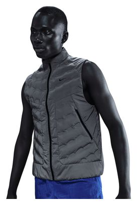 Nike Men's Reflective Gray Sleeveless Thermal Jacket