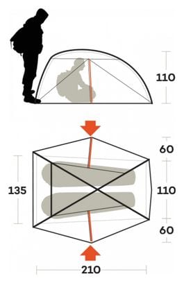 Tent 2 people Ferrino Nemesi 2 Pro Fr Green