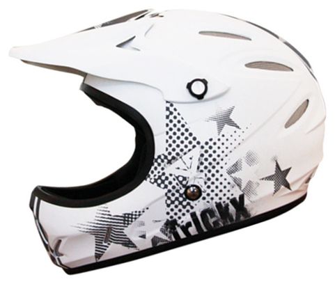 Trick-X Full Star Full Face Helmet White / Grey mat