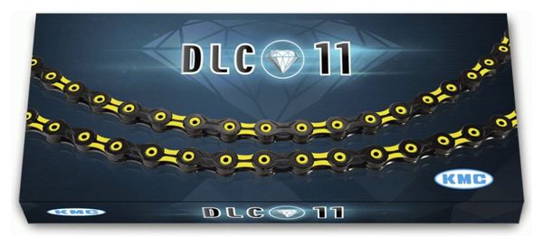 Kette KMC DLC11 118 Links 11S Schwarz Gelb