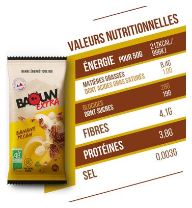 Baouw Extra Banaan / Pecan Energiereep 50g