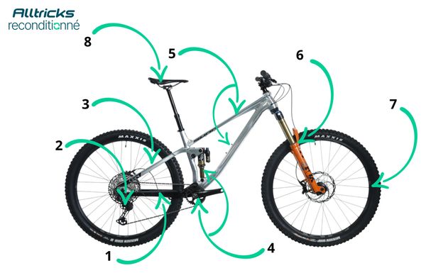 Vélo VTT Tout Suspendu Kern Finest Shimano Deore XT 12V 29'' Chrome / Orange - Produit Reconditionné