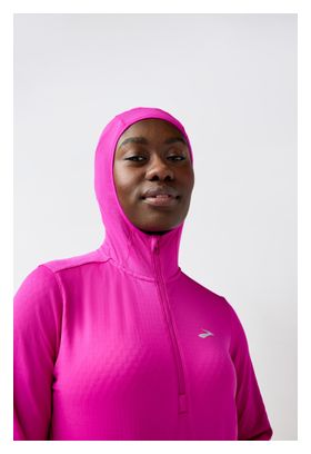 Haut thermique à capuche Brooks Notch 3.0 Rose Femme