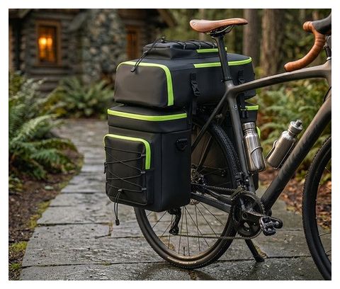Sacoche de vélo double de 53 litres avec housse de pluie