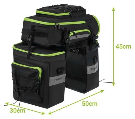 Sacoche de vélo double de 53 litres avec housse de pluie