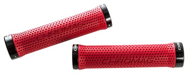 Manopole Lock-on CHROMAG BASIS 142mm Rosso / Nero