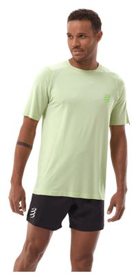 Camiseta de manga corta Compressport Performance verde para hombre