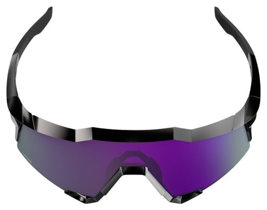 100% Speedcraft Polished Black HiPER Polarized Sunglasses with Lavender Mirror Lens