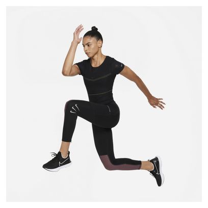 Mallas 3/4 Nike Dri-Fit Run Division Epic Luxe Mujer Negro Rojo